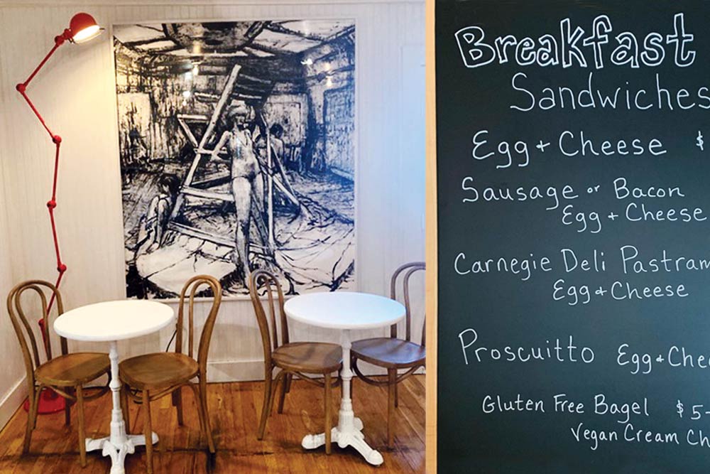 seating area and breakfast specials